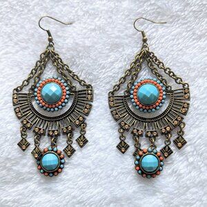 Claire's Boho Art Deco Chandelier Fishhook Festival Earrings